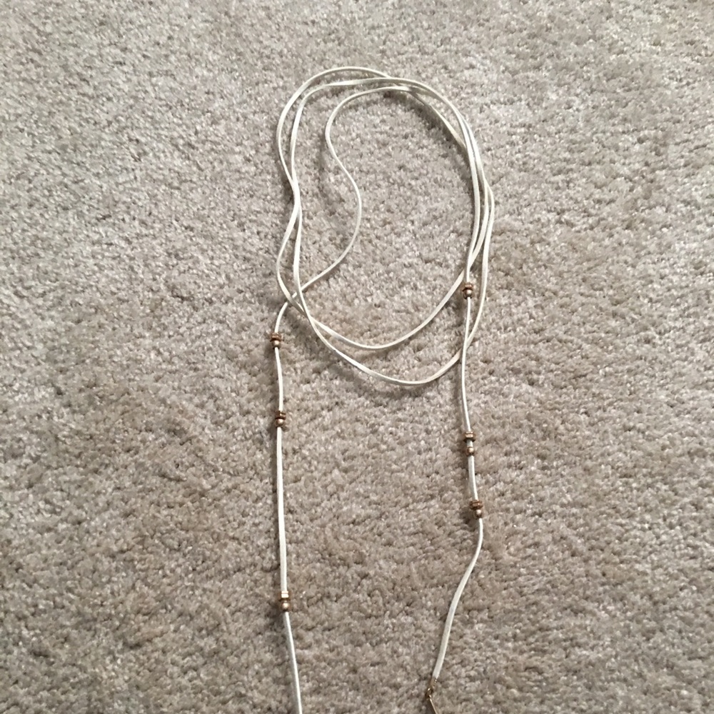 Ivory leather choker